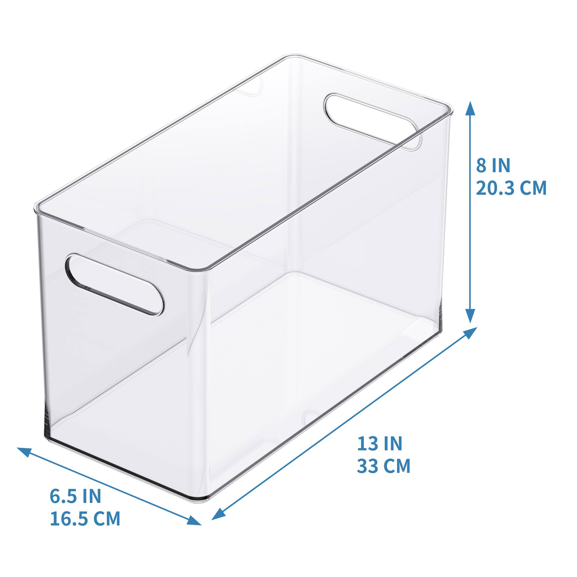 13" x 6.5" Clear Storage Bin with Handles by Simply Tidy™